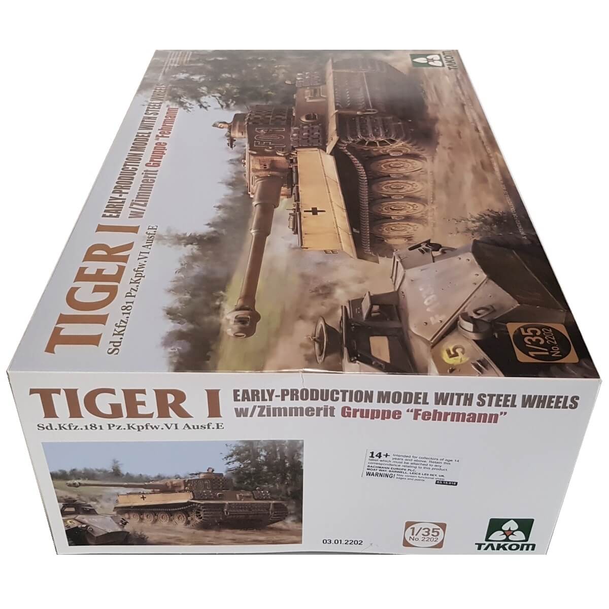 1:35 Tiger I Early Production Model with Steel Wheels and Zimmerit - Gruppe Fehrmann - TAKOM