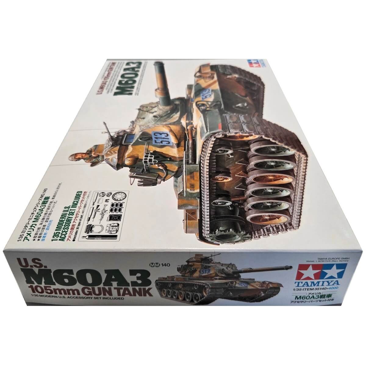 1:35 US M60A3 105mm Gun Tank with Modern US Accessory Set - TAMIYA