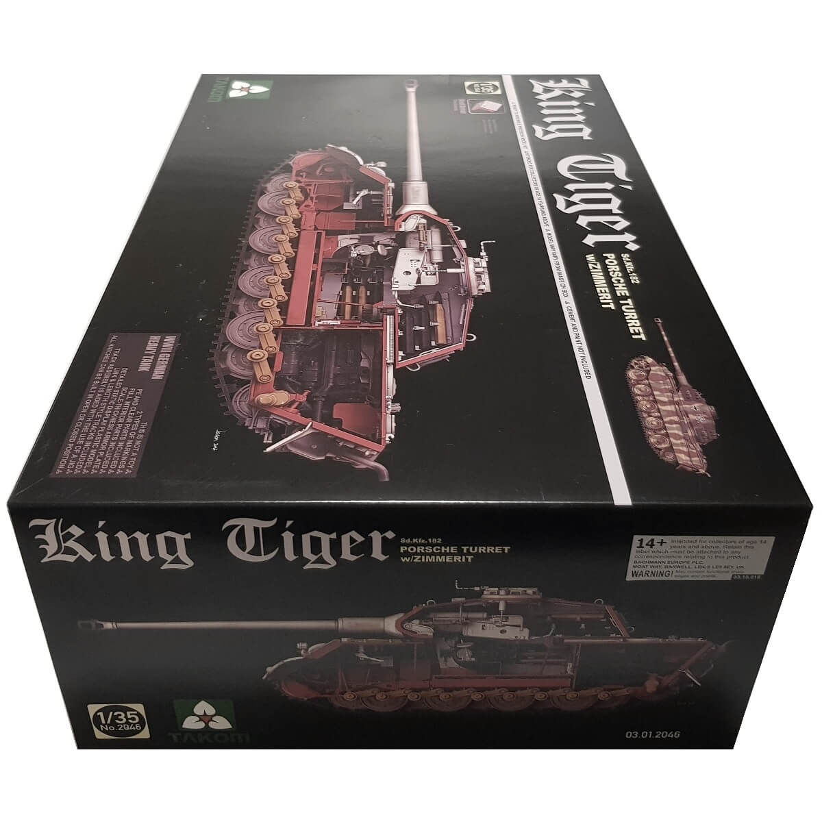 1:35 King Tiger Sd.Kfz.182 Porsche Turret with Zimmerit - TAKOM