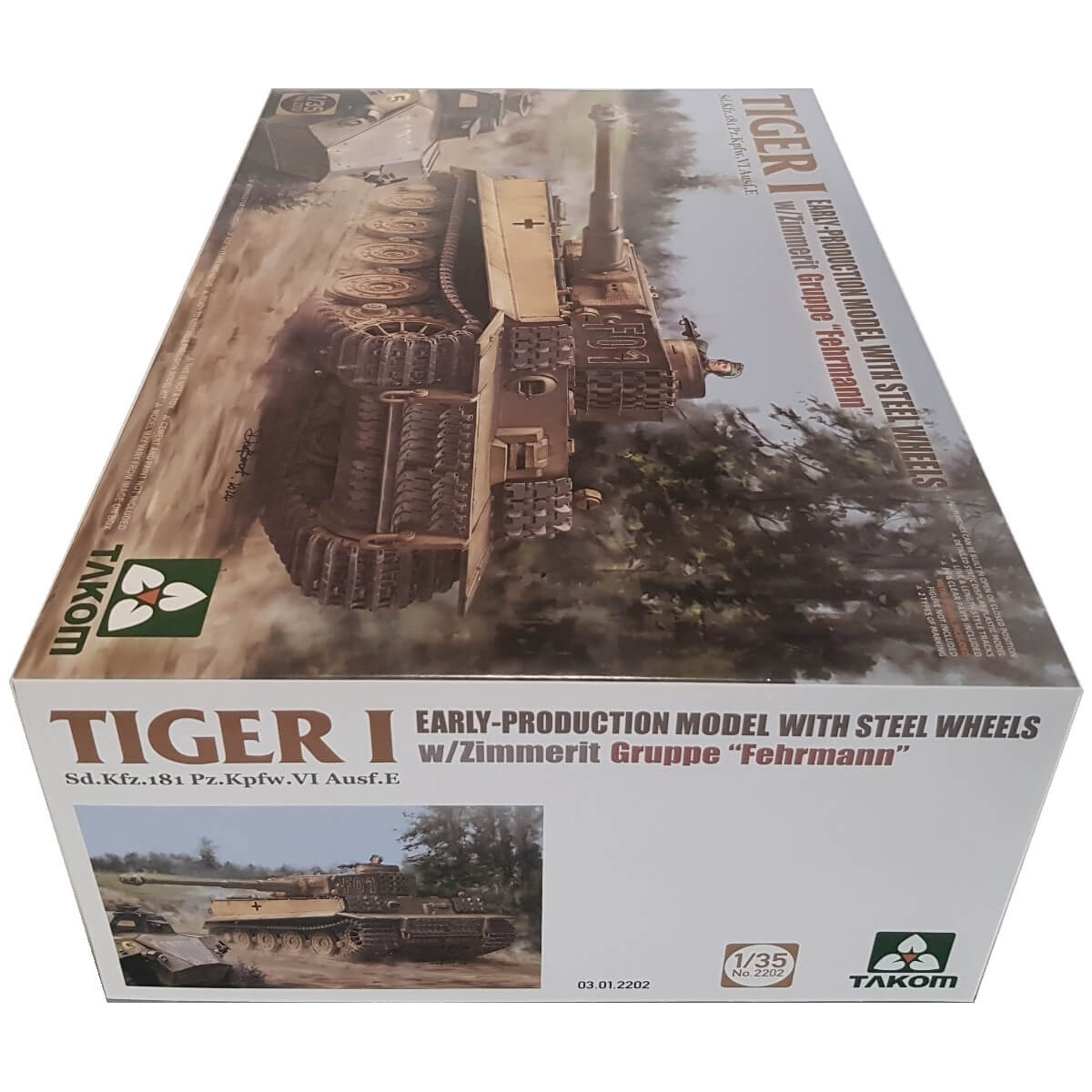 1:35 Tiger I Early Production Model with Steel Wheels and Zimmerit - Gruppe Fehrmann - TAKOM