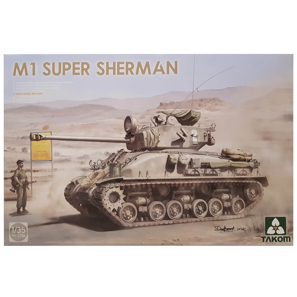 1:35 Sherman² Box M4A1(76w)HVSS and M1 Super Sherman with 1/16 US Army Tank Crewman - TAKOM