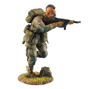 1:35 US Airborne Paratrooper Running with Thompson SMG - FIRST LEGION