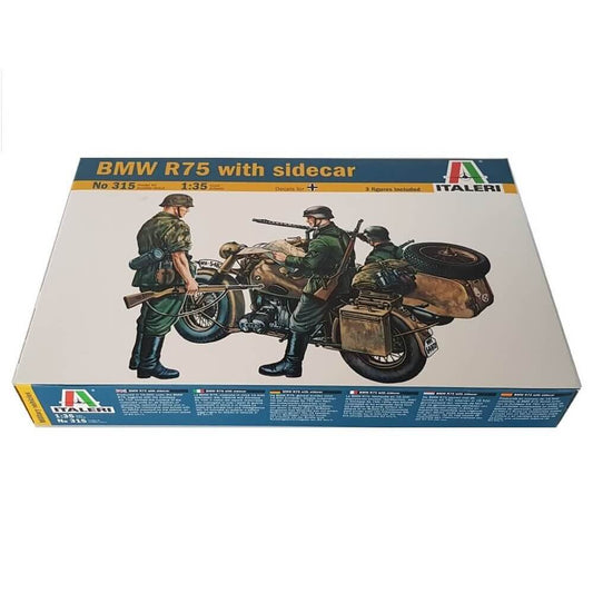 1:35 German BMW R75 Motorcycle with Sidecar - ITALERI