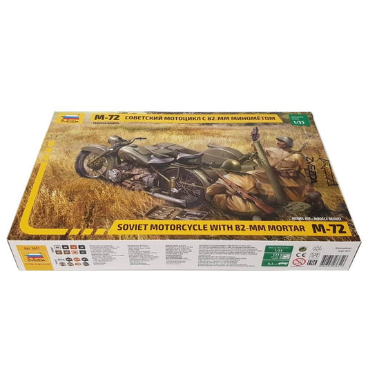 1:35 Soviet M-72 Motorcycle with Mortar - ZVEZDA