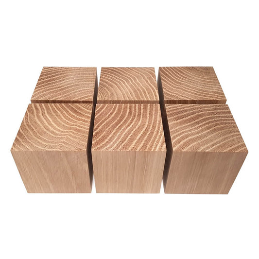 Solid OAK x 6 cubes 60 mm / 2 ¼ inch