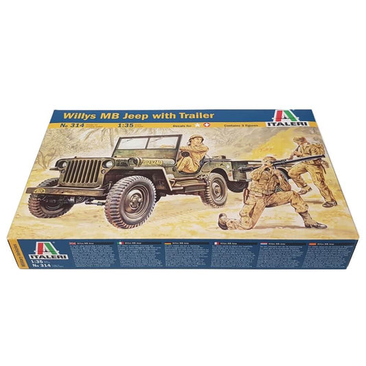 1:35 Willys MB Jeep with Trailer - ITALERI