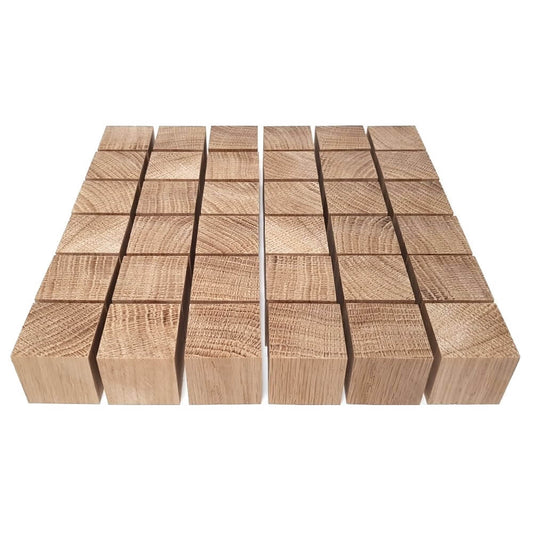 Solid OAK x 36 cubes 35 mm / 1 ¼ inch