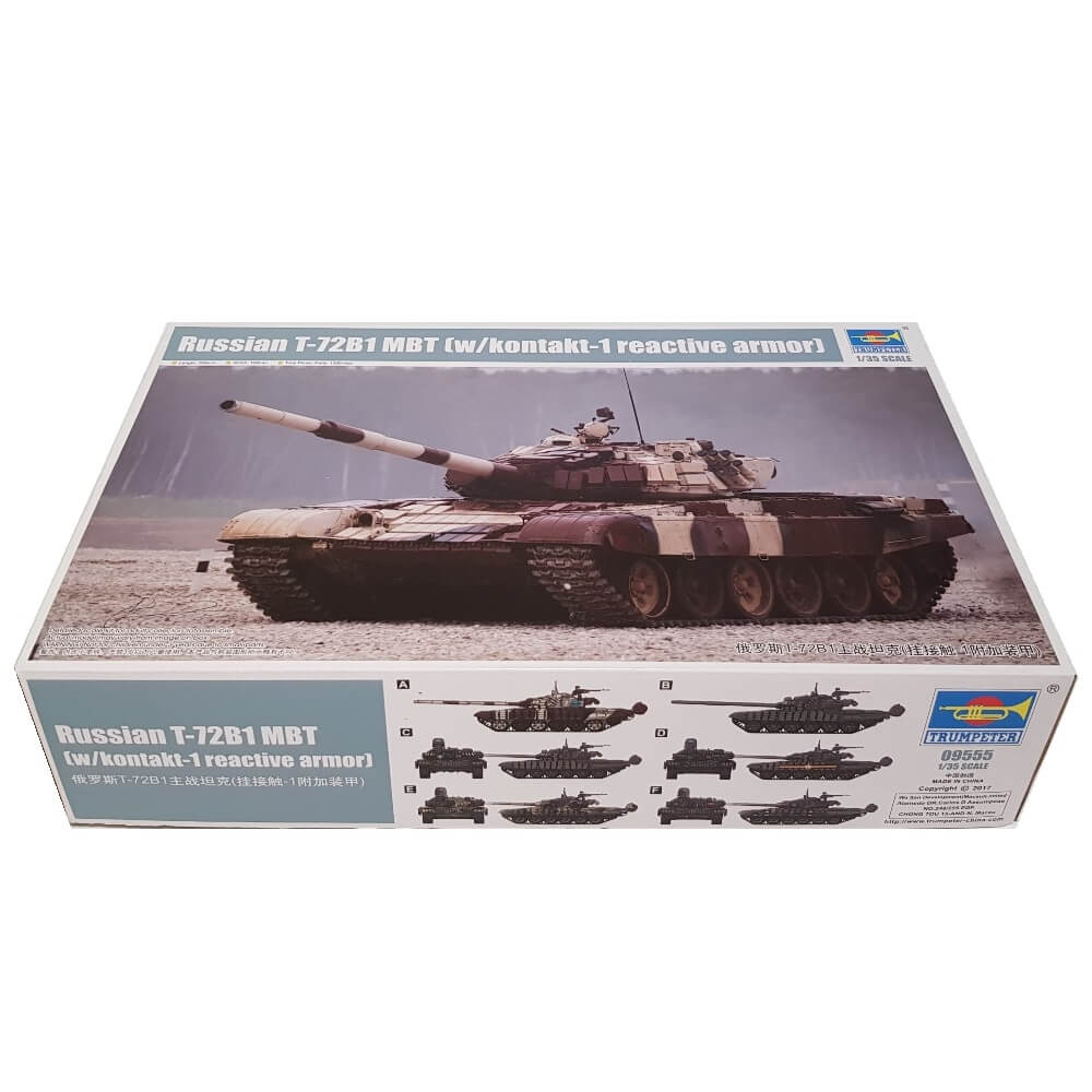 1:35 Russian T-72B1 MBT with kontakt-1 reactive armor - TRUMPETER