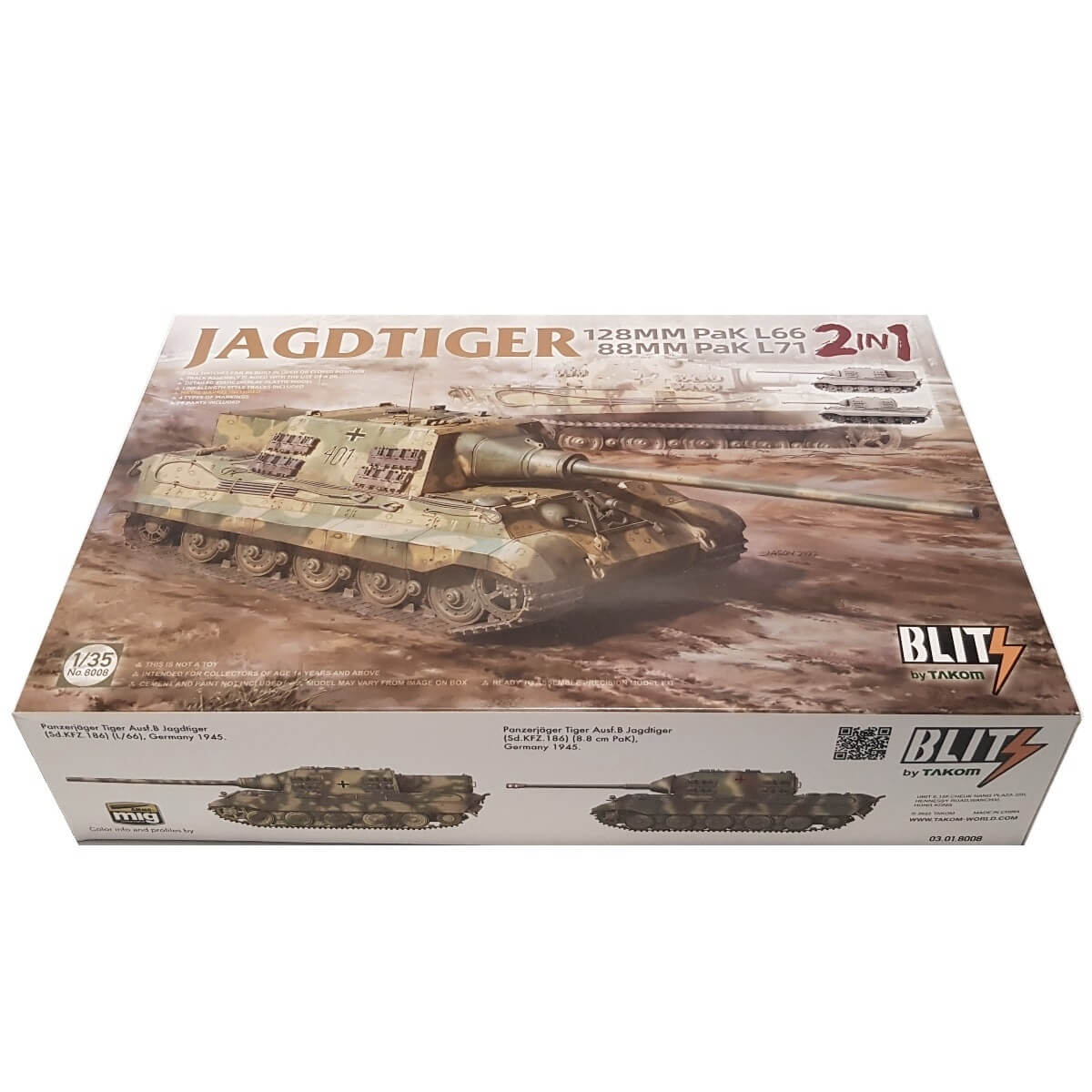 1:35 Jagdtiger 128 mm Pak L66 and 88mm Pak L71 - TAKOM