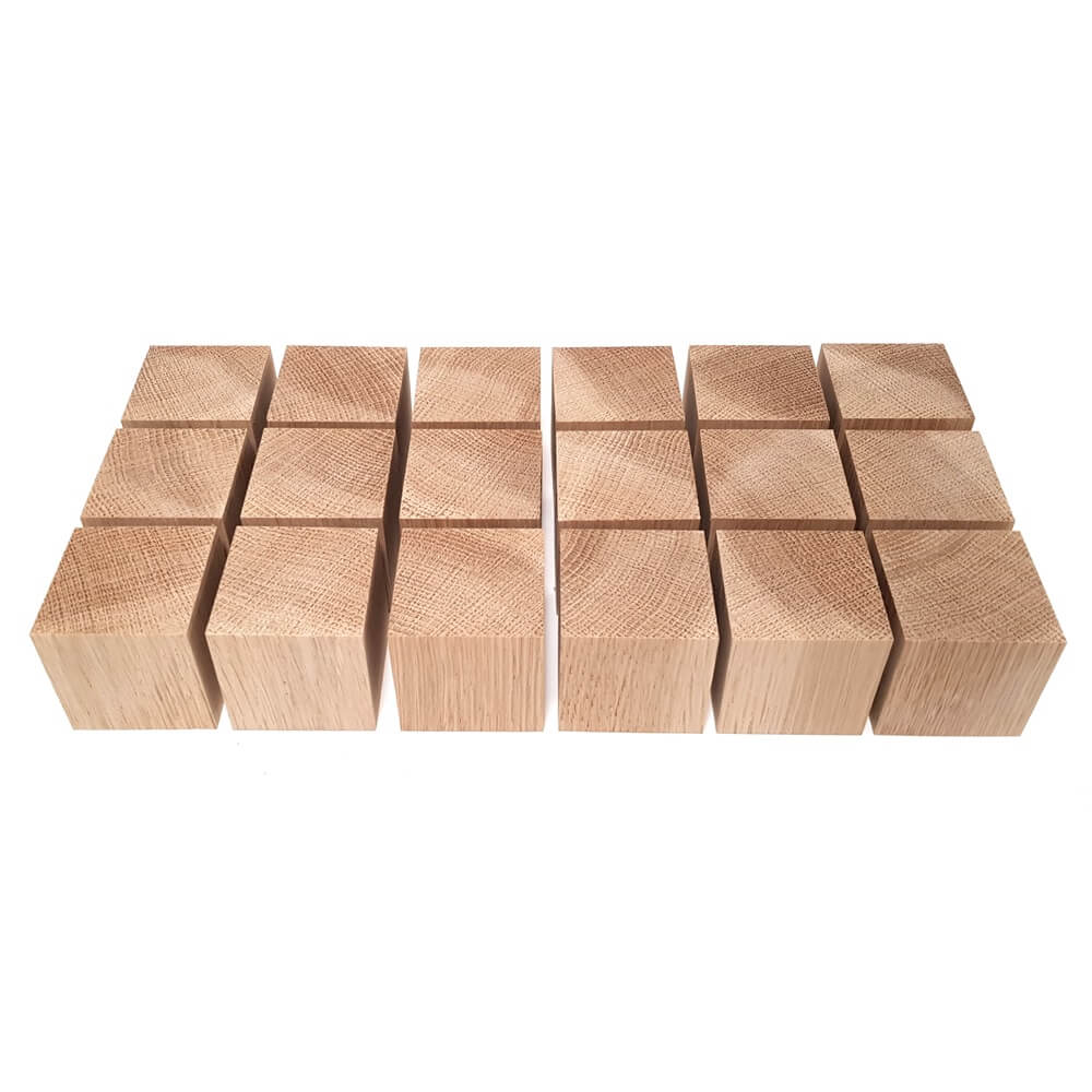 Solid OAK x 18 cubes 45 mm / 1 ¾ inch