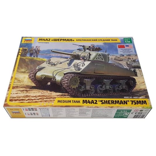 1:35 M4A2 SHERMAN 75mm Medium Tank - ZVEZDA