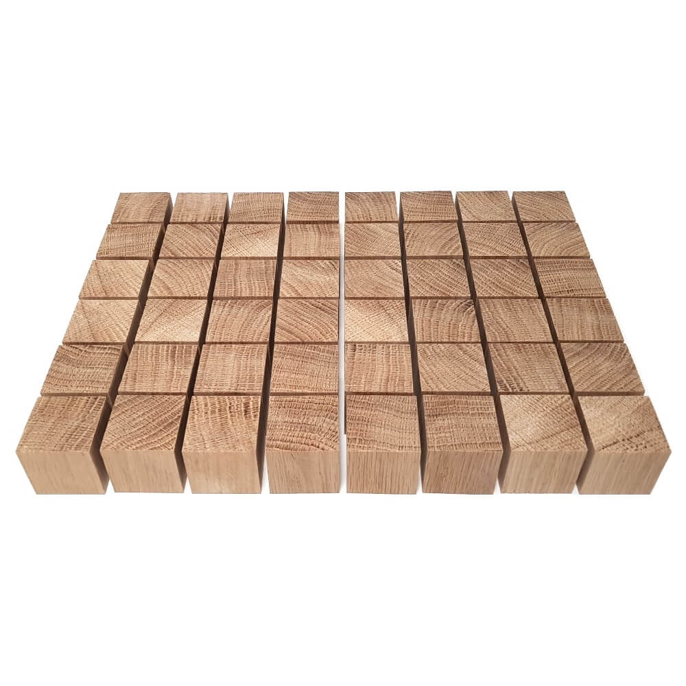 Solid OAK x 48 cubes 30 mm / 1 ⅛ inch