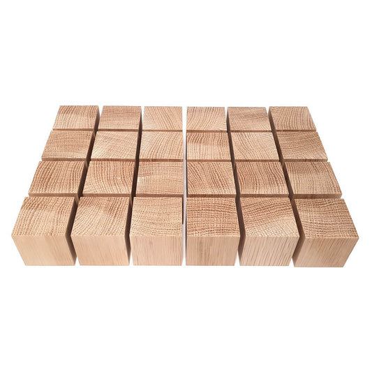 Solid OAK x 24 cubes 40 mm / 1 ½ inch