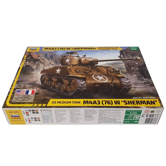 1:35 US Medium Tank M4A3 (76) W Sherman - ZVEZDA