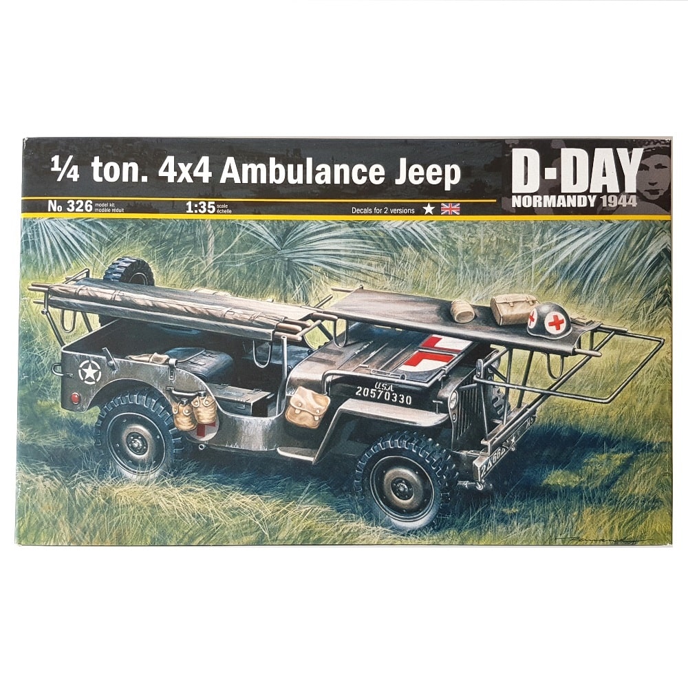 1:35 Allies 1⁄4 ton 4x4 Ambulance JEEP D-Day Normandy 1944 - ITALERI
