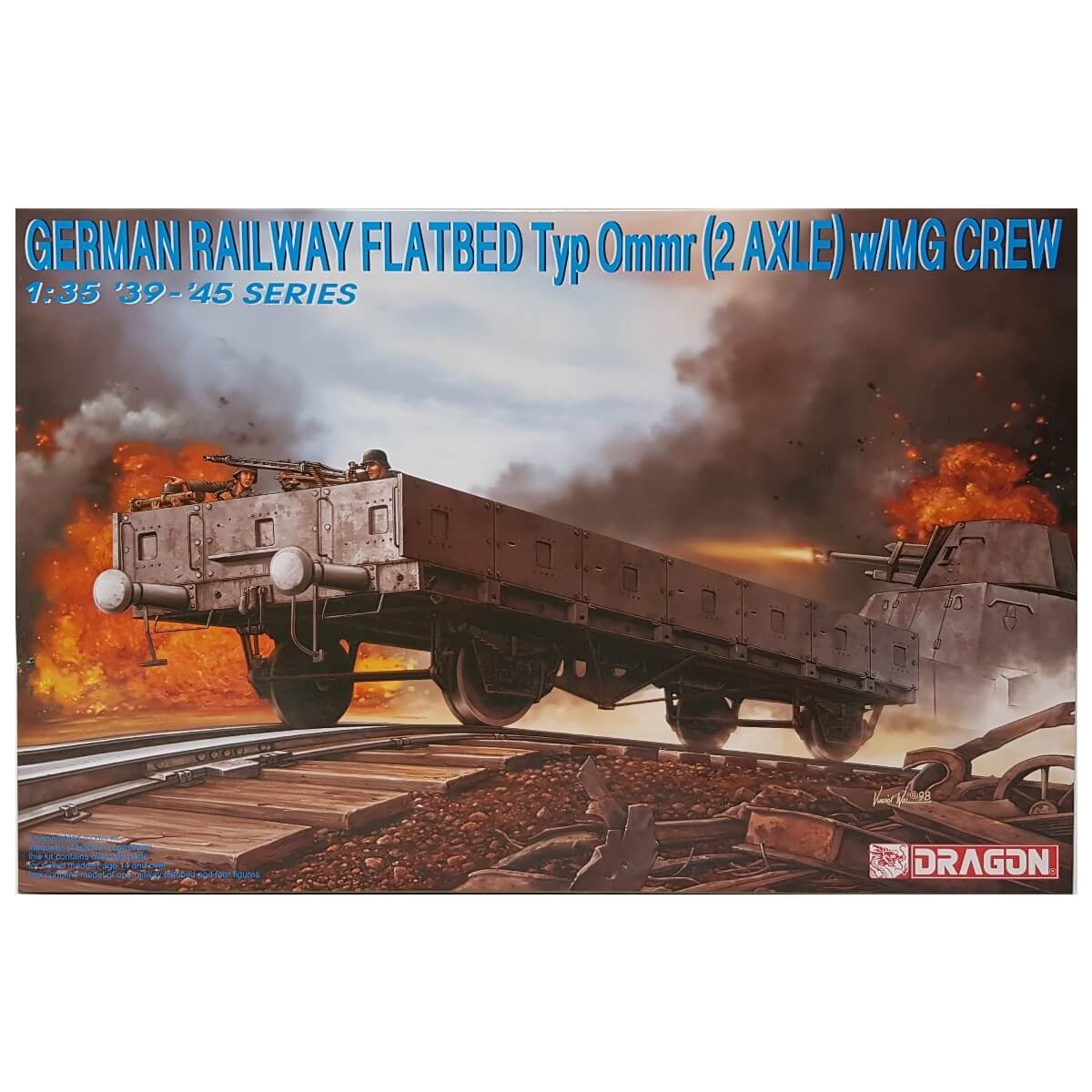 1:35 German Railway Flatbed Typ Ommr 2 Axle with MG Crew - DRAGON
