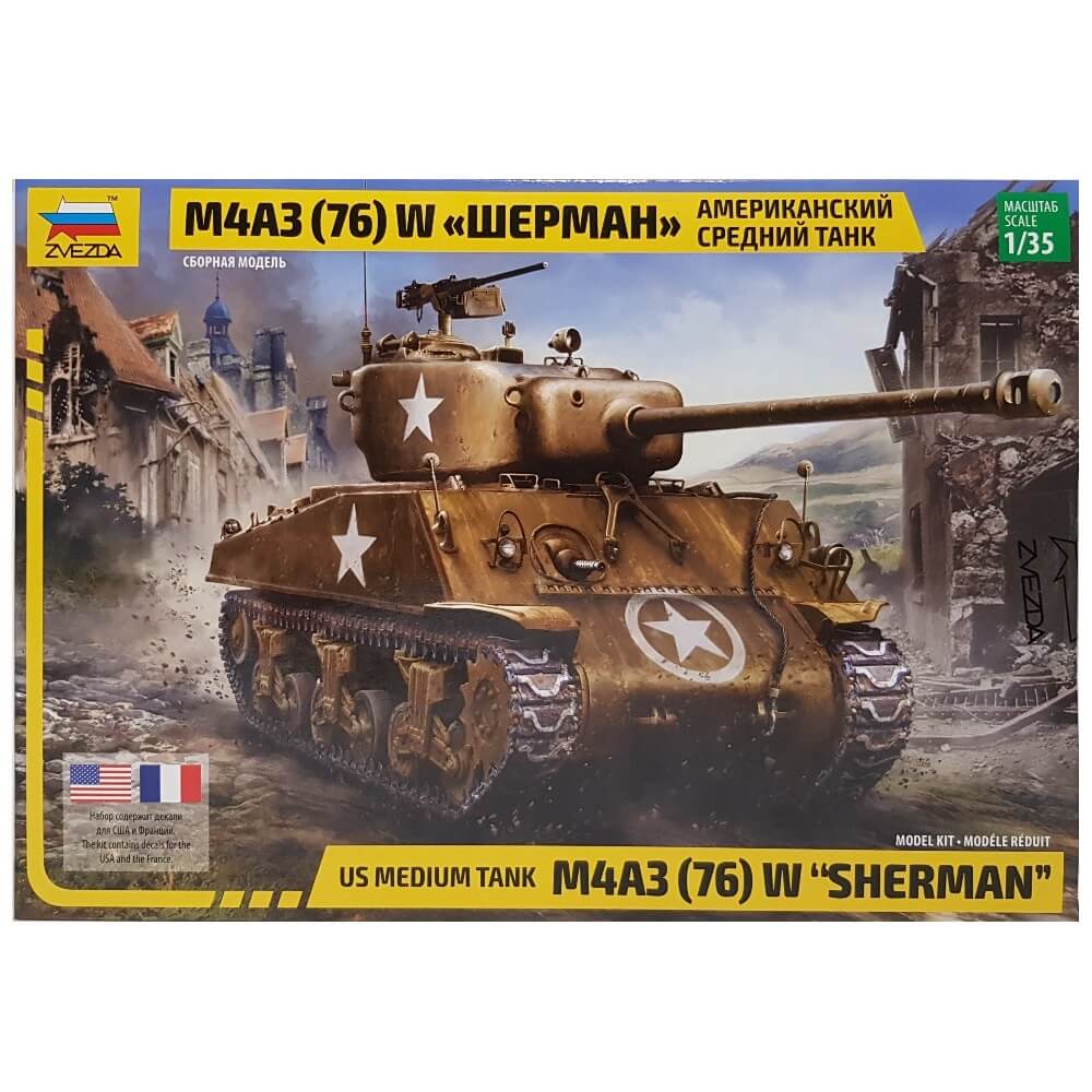1:35 US Medium Tank M4A3 (76) W Sherman - ZVEZDA
