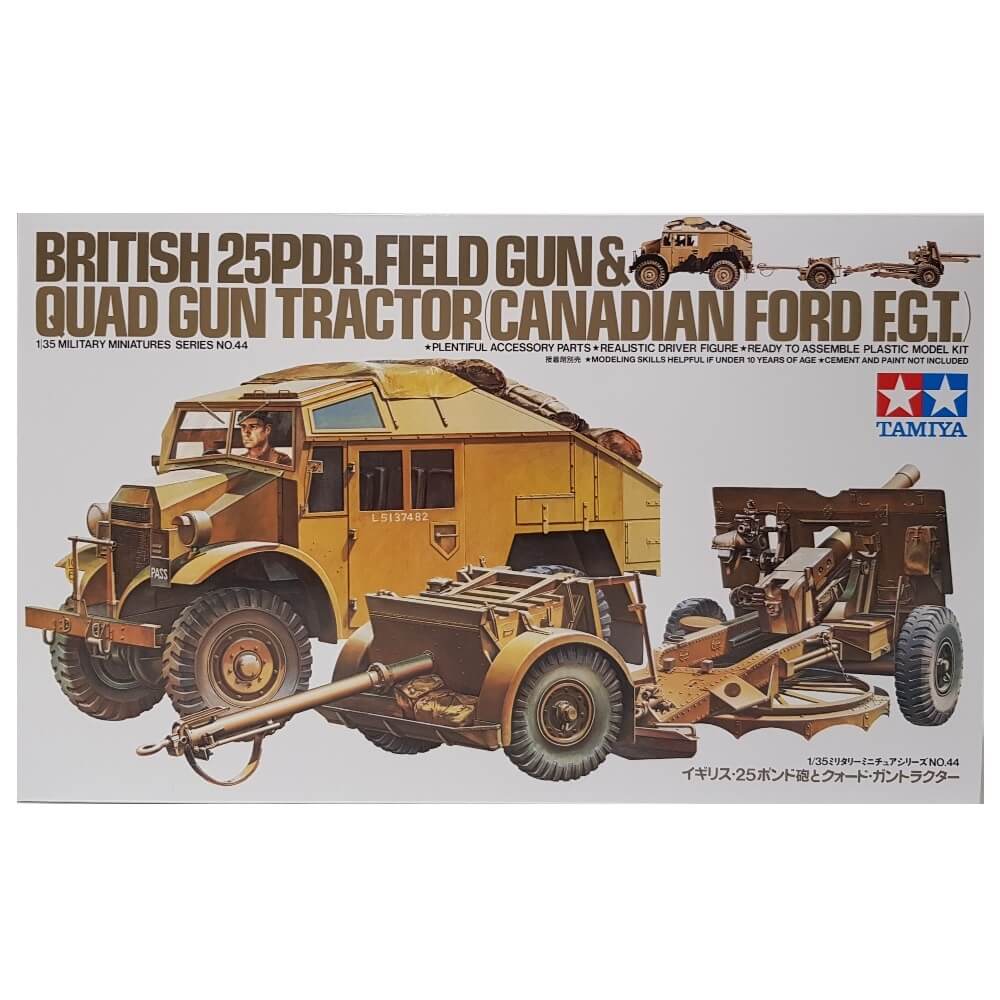 1:35 British 25Pdr. Field Gun and Quad Gun Tractor - Canadian Ford FGT - TAMIYA