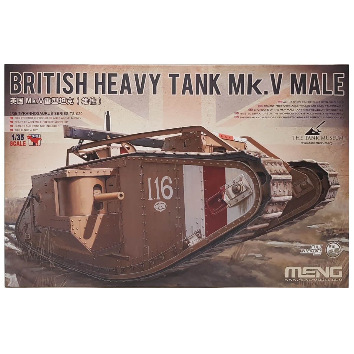1:35 British Heavy Tank Mk. V Male - MENG