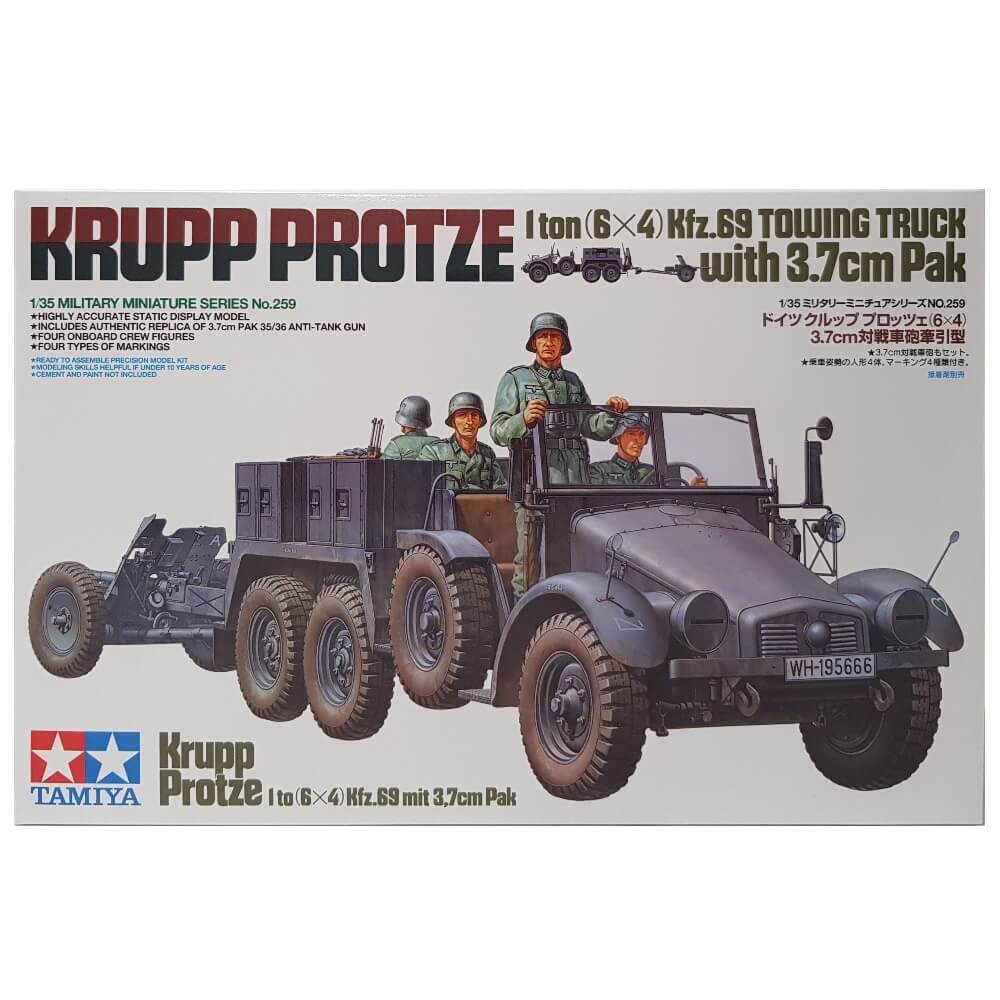 1:35 Krupp Protze 1 ton 6 x 4 Kfz. 69 Towing Truck with 3.7cm Pak - TAMIYA