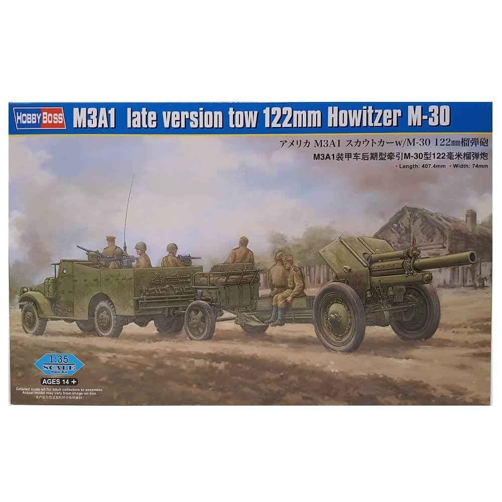 1:35 M3A1 late version tow 122mm Howitzer M-30 - HOBBY BOSS