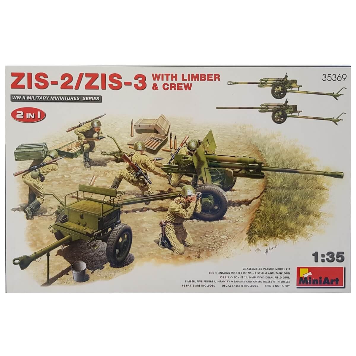 1:35 ZiS-2 / ZiS-3 with Limber and Crew - MINIART