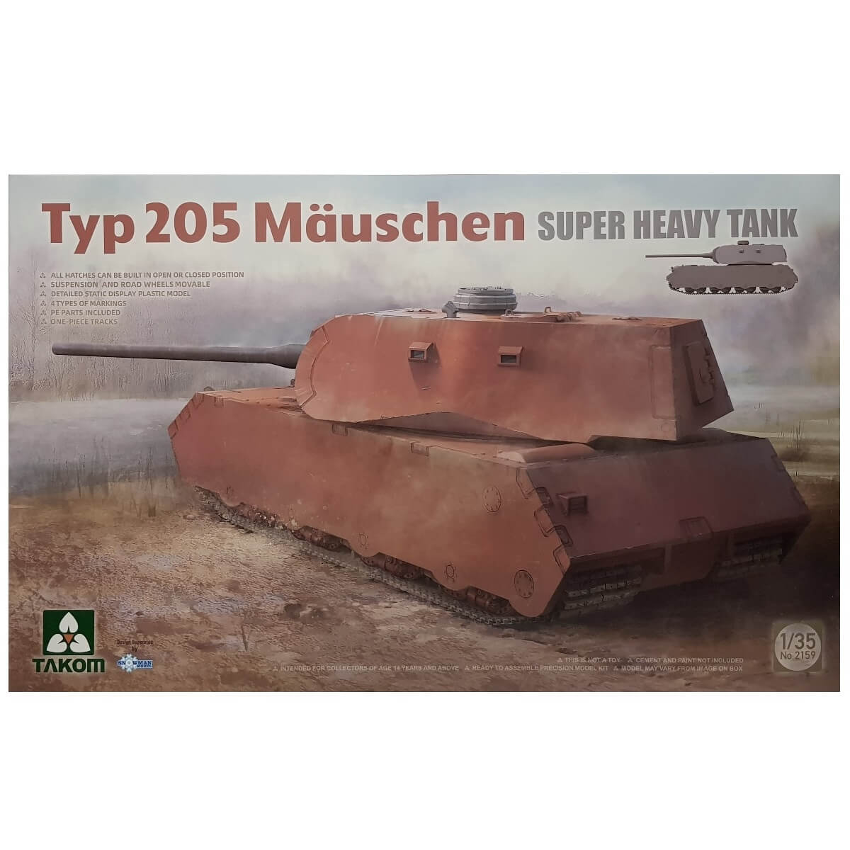 1:35 Typ 205 Mauschen Super Heavy Tank - TAKOM