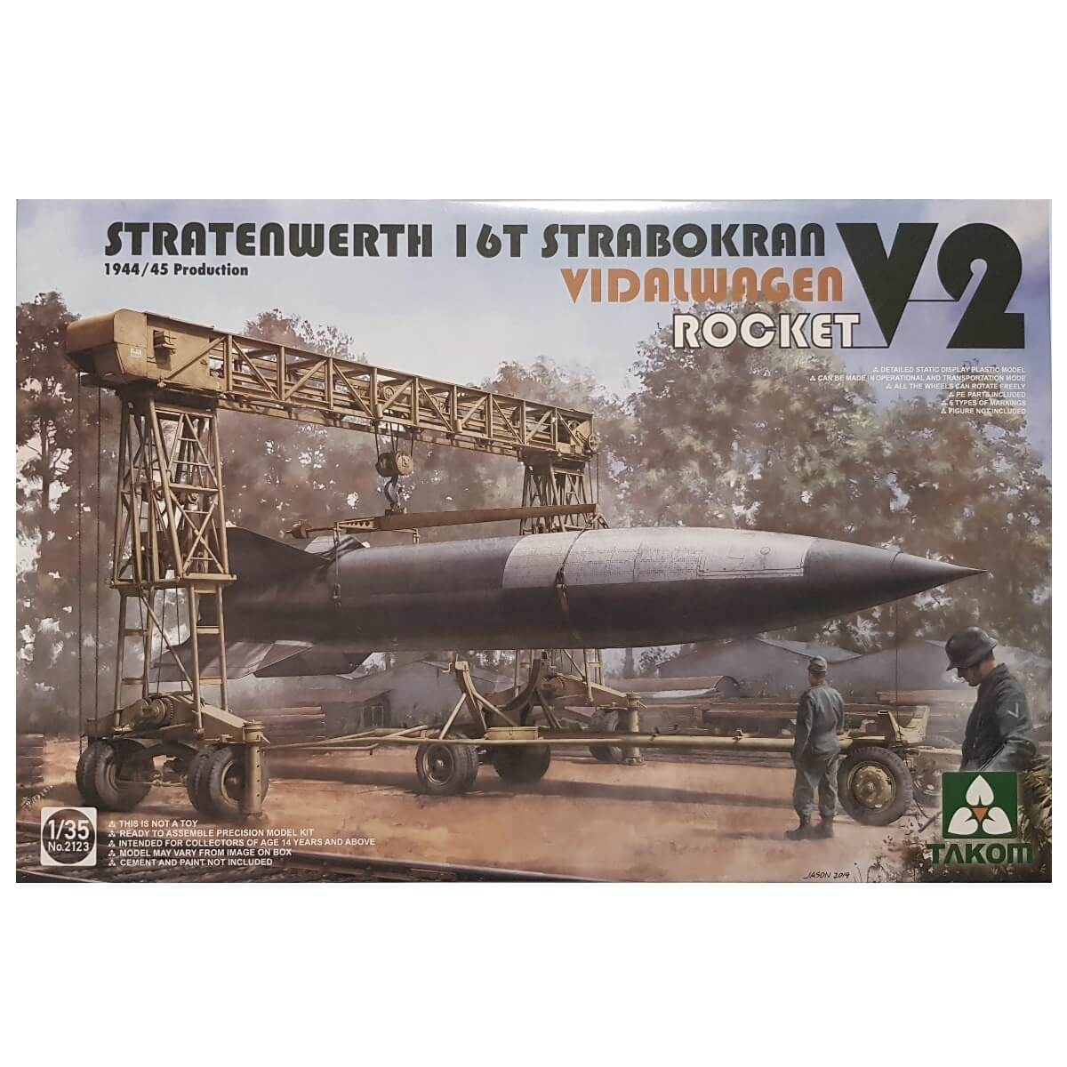 1:35 Stratenwerth 16T Strabokran Vidalwagen V2 Rocket - TAKOM