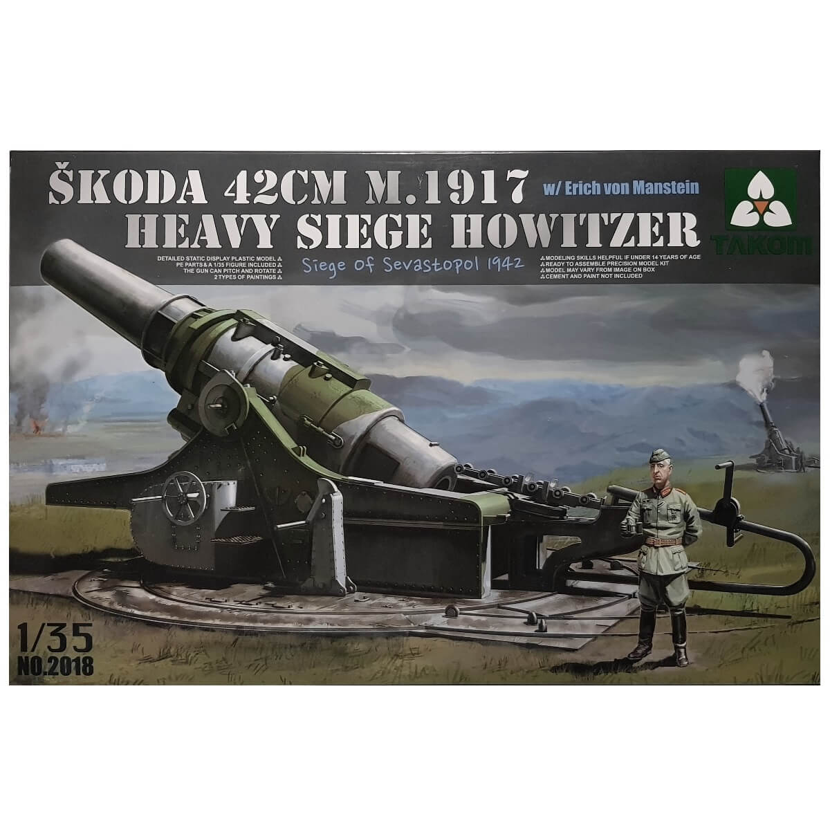 1:35 Skoda 42cm M1917 Heavy Siege Howitzer - Sevastopol 1942 with Erich von Manstein - TAKOM