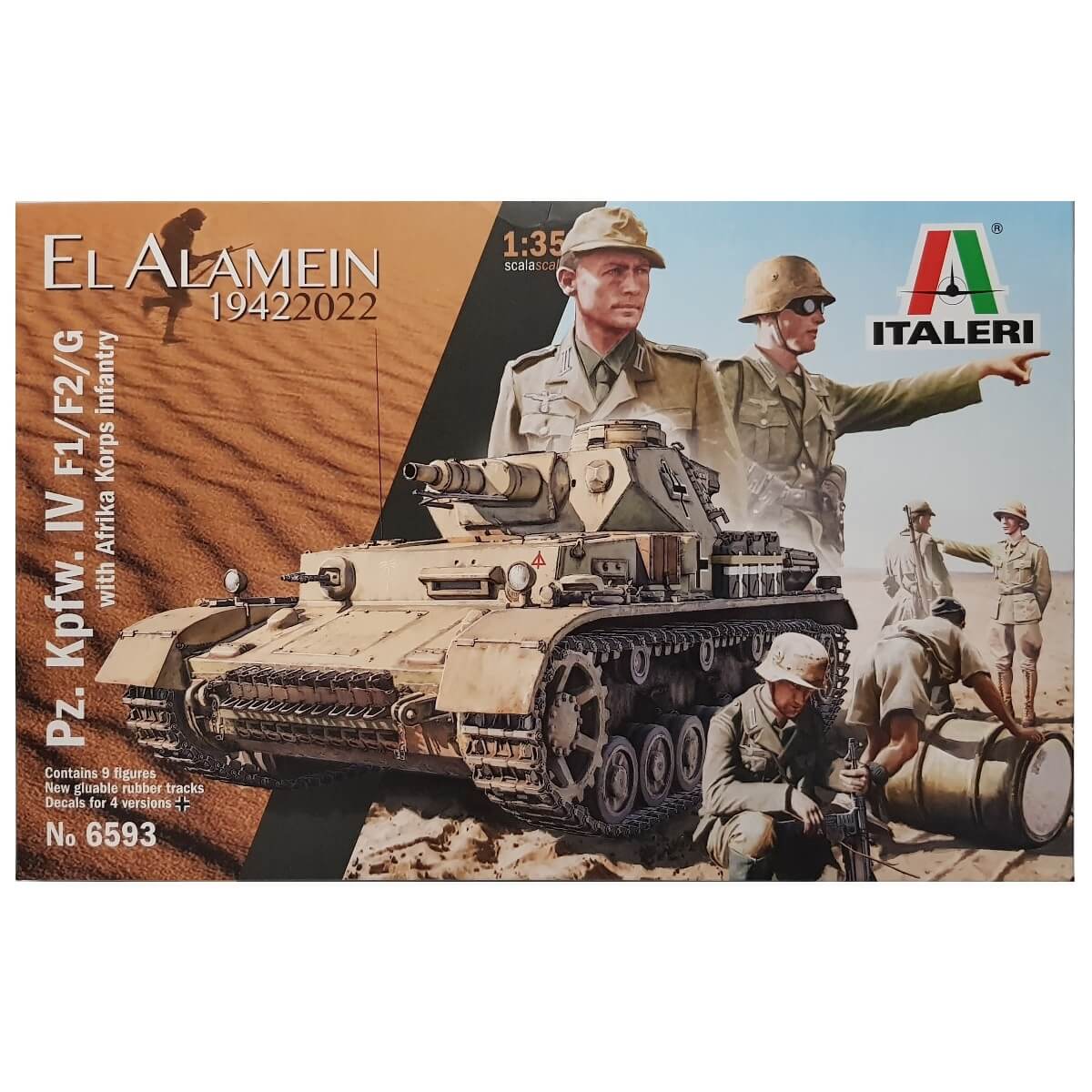 1:35 Pz.Kpfw. IV Ausf.F1/F2/G with Afrika Korps Infantry - El Alamein 80th Anniversary - ITALERI