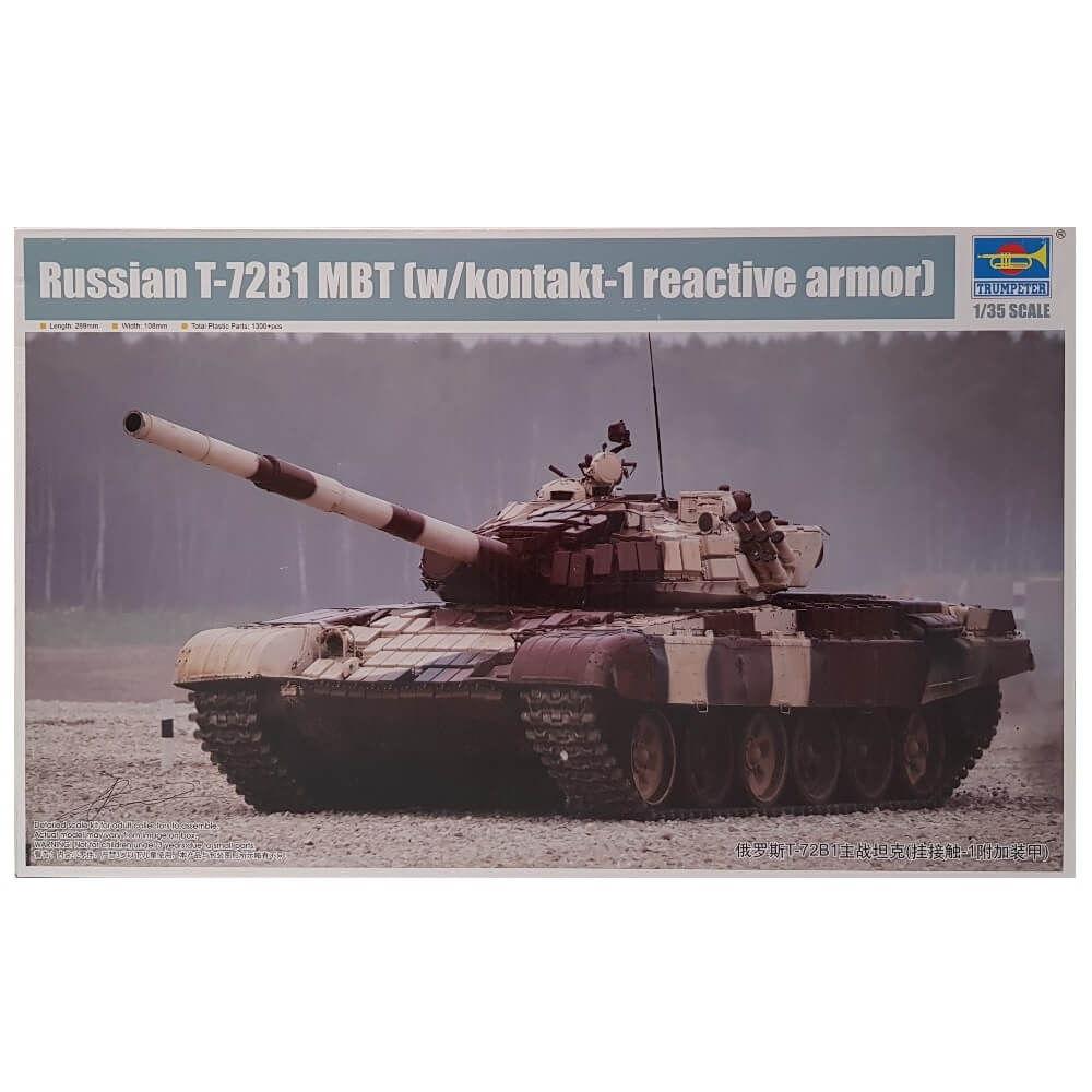 1:35 Russian T-72B1 MBT with kontakt-1 reactive armor - TRUMPETER