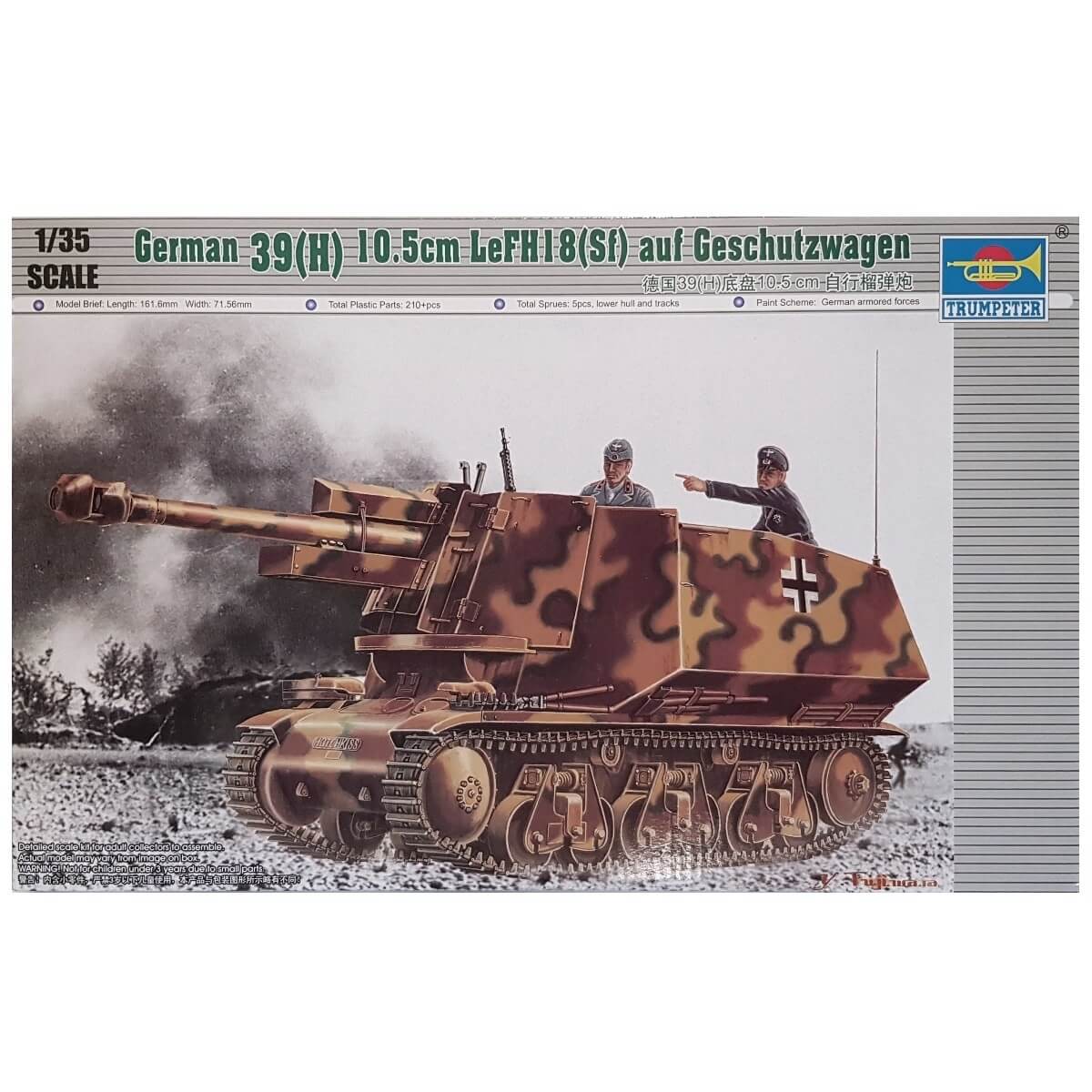 1:35 German 39(H) 10.5cm leFH18(Sf) auf Geschutzwagen - TRUMPETER