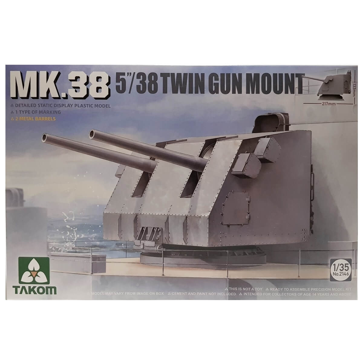 1:35 MK.38 5"/38 Twin Gun Mount - TAKOM