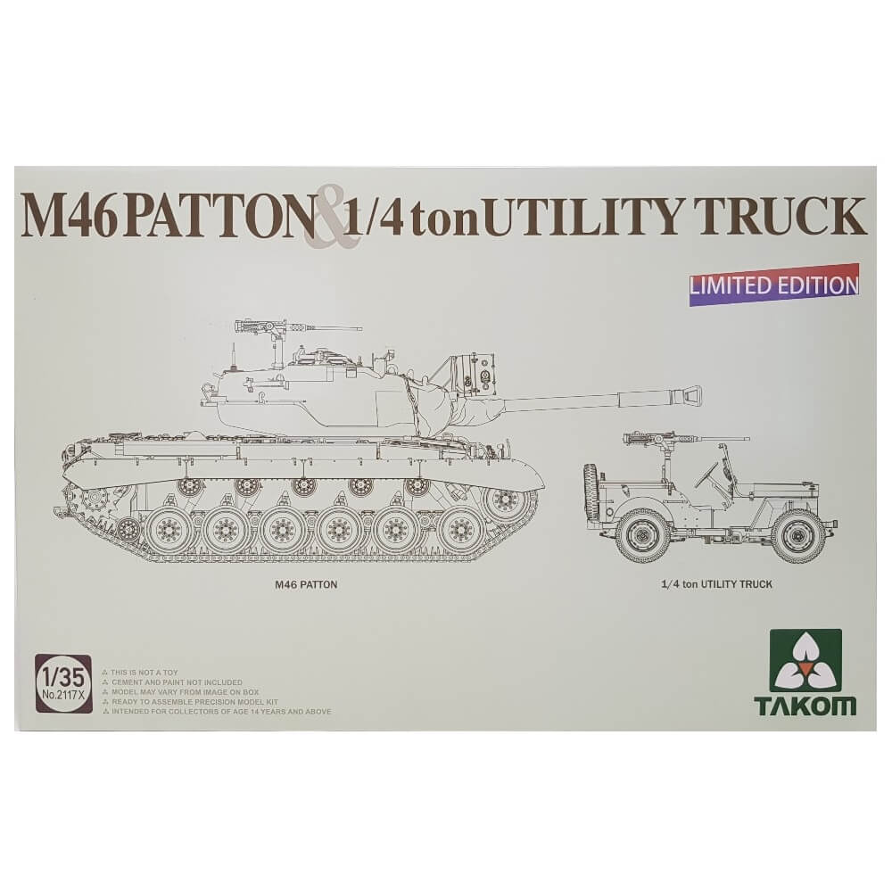 1:35 M46 Patton and 1/4 ton Utility Truck - Limited Edition - TAKOM