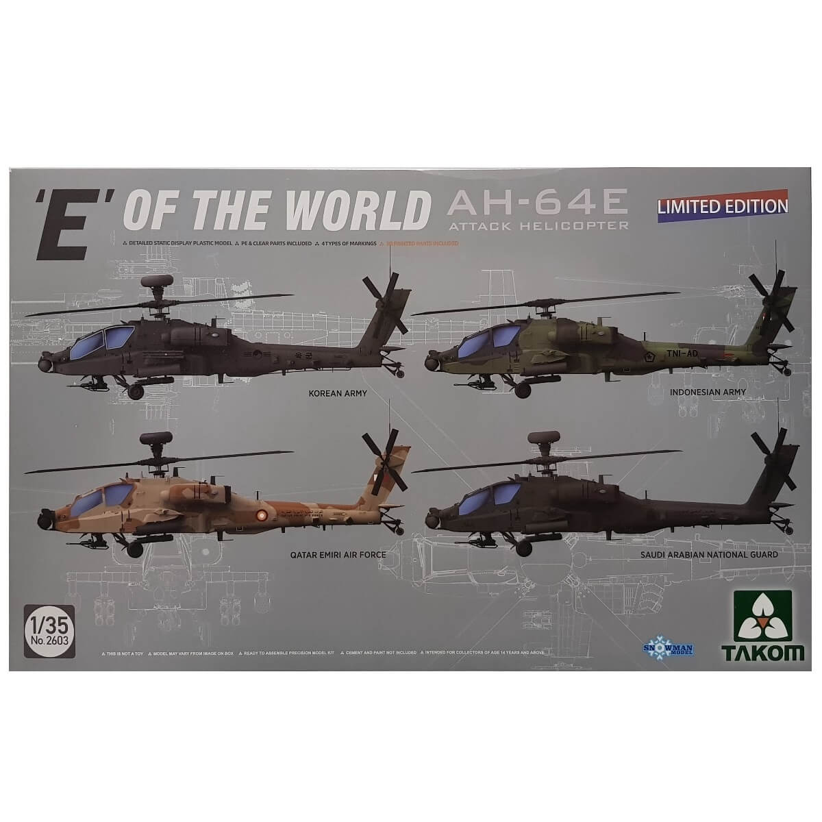 1:35 AH-64E Attack Helicopter - E of the World  - TAKOM