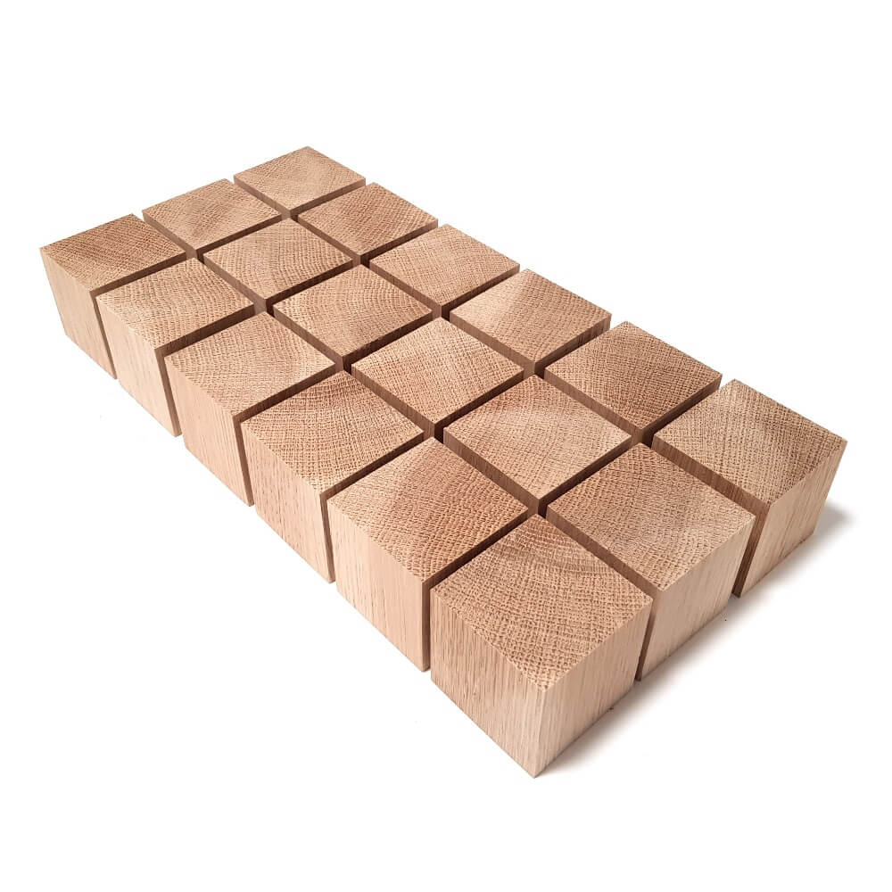 Solid OAK x 18 cubes 45 mm / 1 ¾ inch