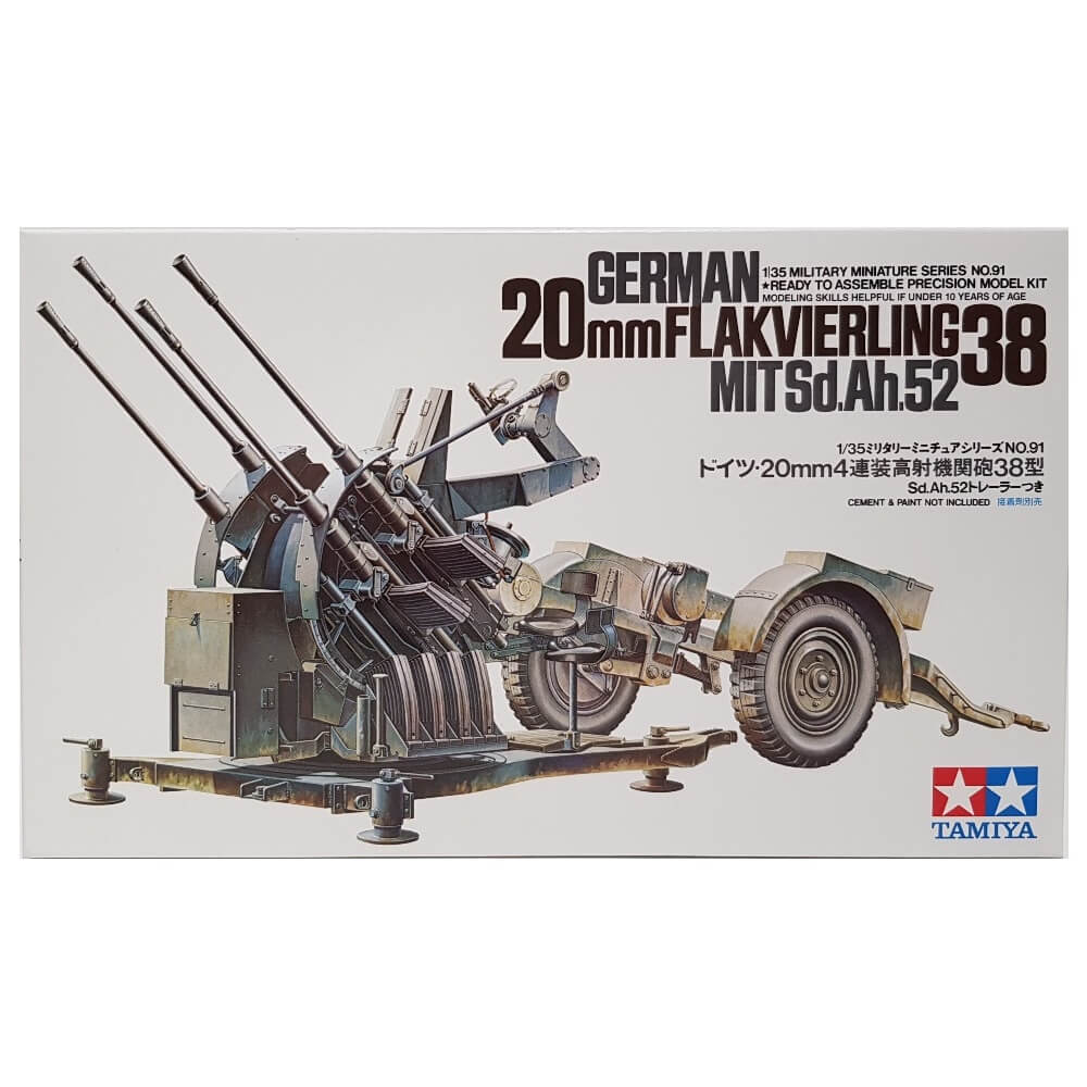 1:35 German 20mm FLAKVIERLING 38 Mit Sd.Ah. 52 - TAMIYA