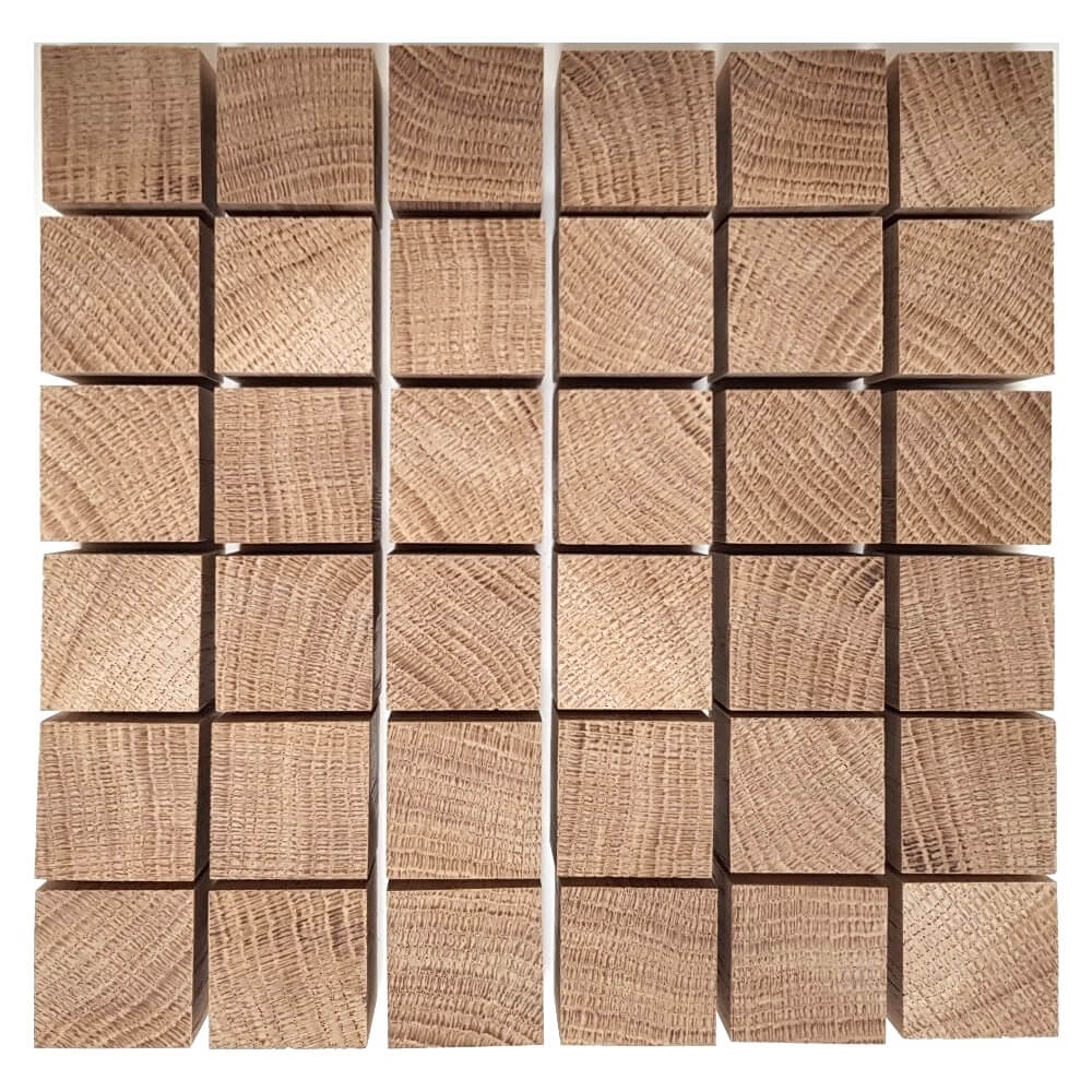 Solid OAK x 36 cubes 35 mm / 1 ¼ inch