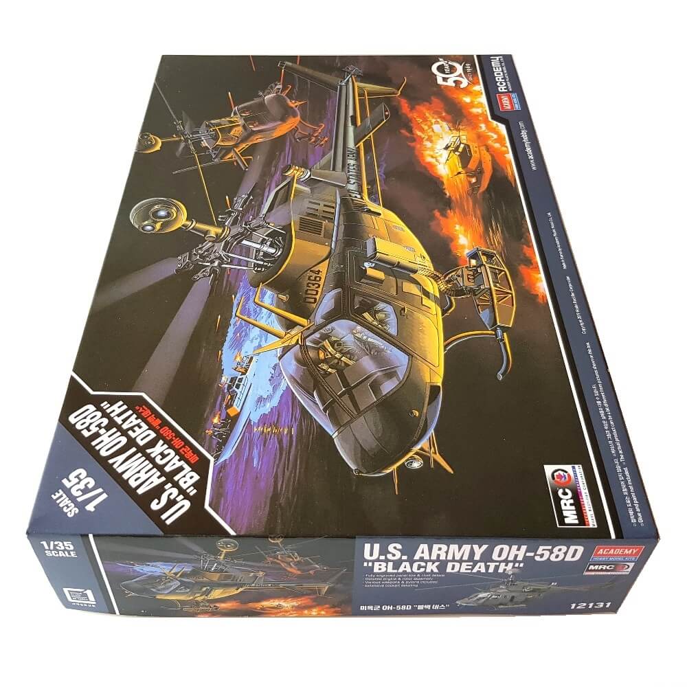 1:35 US Army BELL OH-58D BLACK DEATH Helicopter - ACADEMY