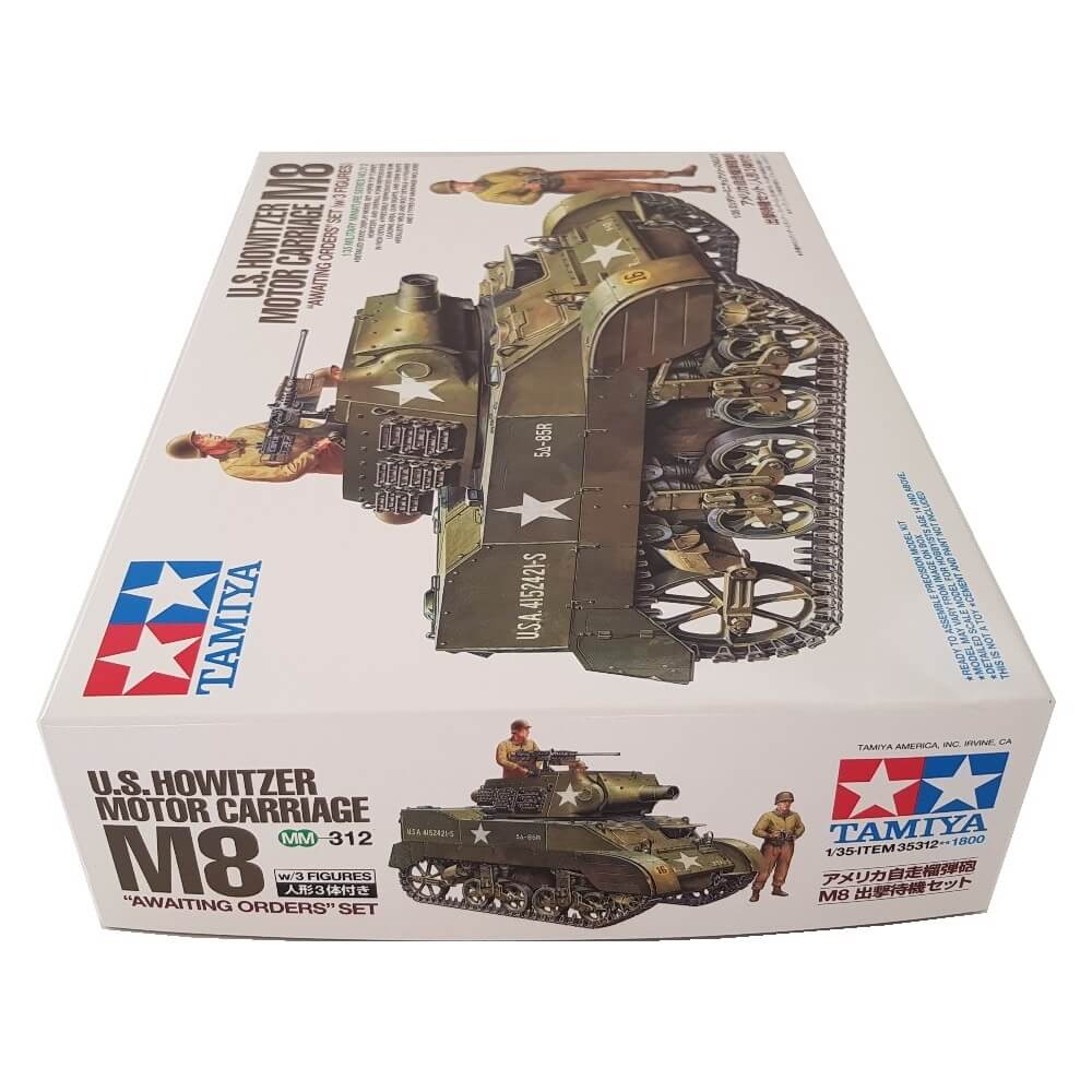 1:35 US Howitzer Motor Carriage M8 Awaiting Orders with 3 Figures - TAMIYA