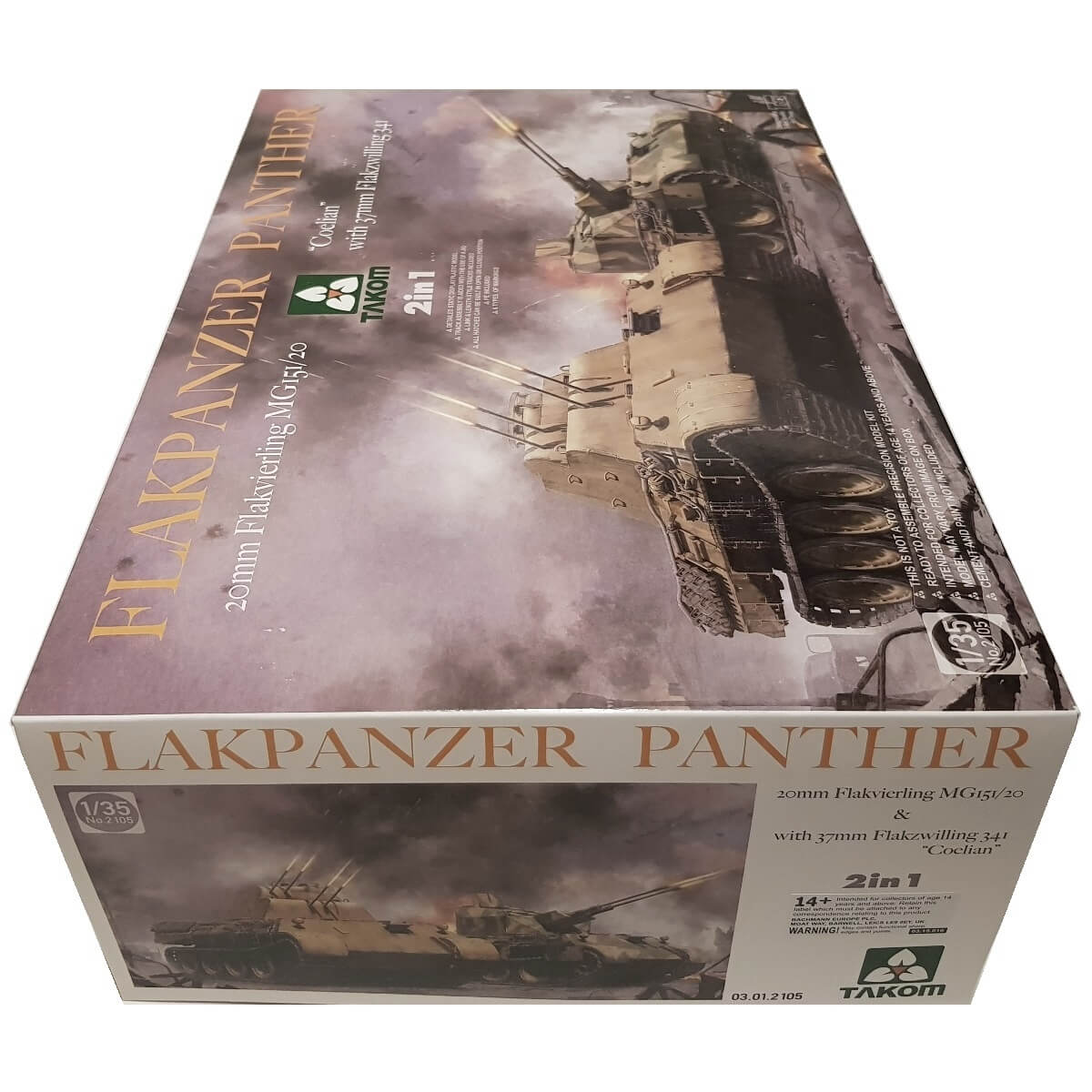 1:35 Flakpanzer Panther 20mm Flakvierling MG 151/20 - COELIAN with 37mm Flakzwilling 341 - TAKOM