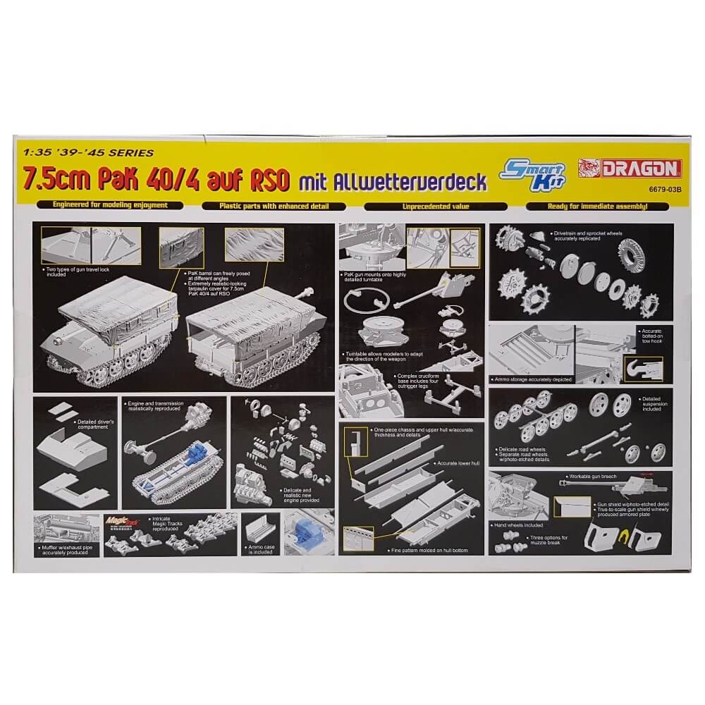 1:35 German 7.5cm PaK 40/4 auf RSO mit Allwetterverdeck - DRAGON