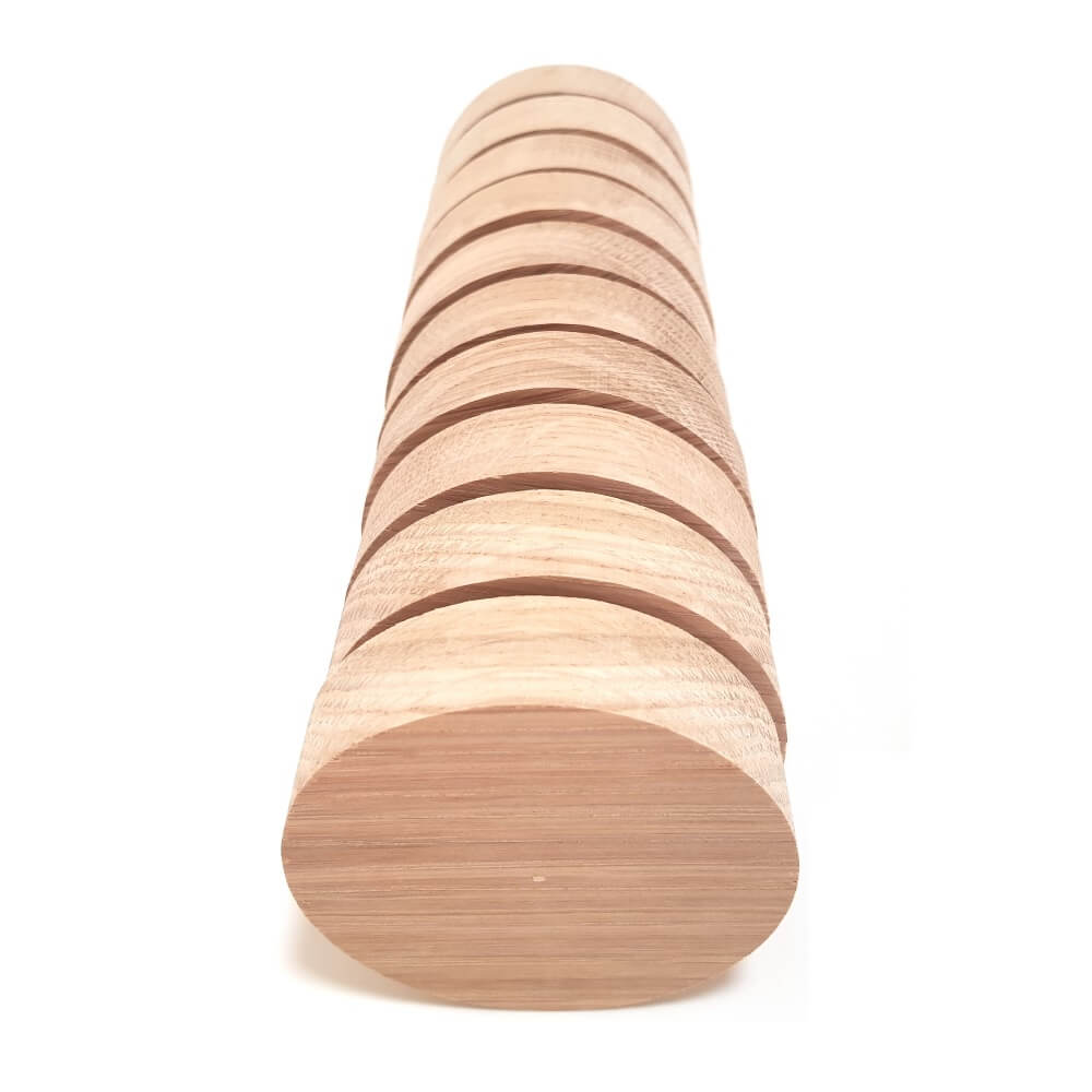Solid OAK x 10 round plaques 75 x 20 mm / 3 x ¾ inch