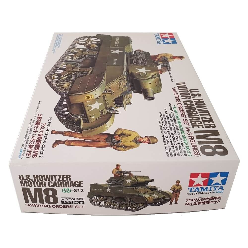 1:35 US Howitzer Motor Carriage M8 Awaiting Orders with 3 Figures - TAMIYA